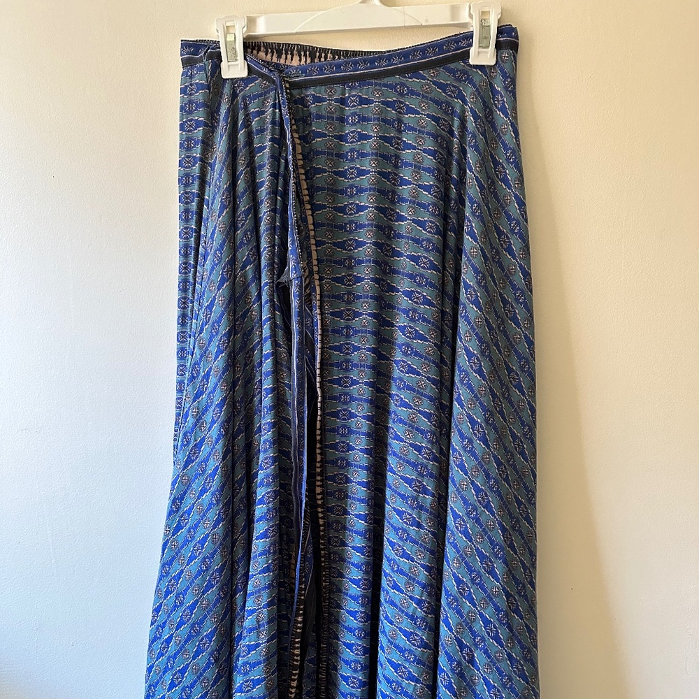Free People Printed Midi Wrap Skirt